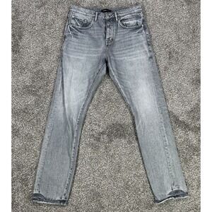 Purple‎ Brand Slim Fit Mid Rise Button-Fly Jeans Mens 30 Grey Denim P005 Casual